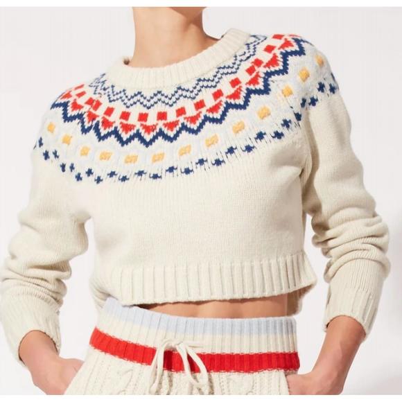 NEW SOLID & STRIPED carley sweater in ivory multi - Picture 2 of 2